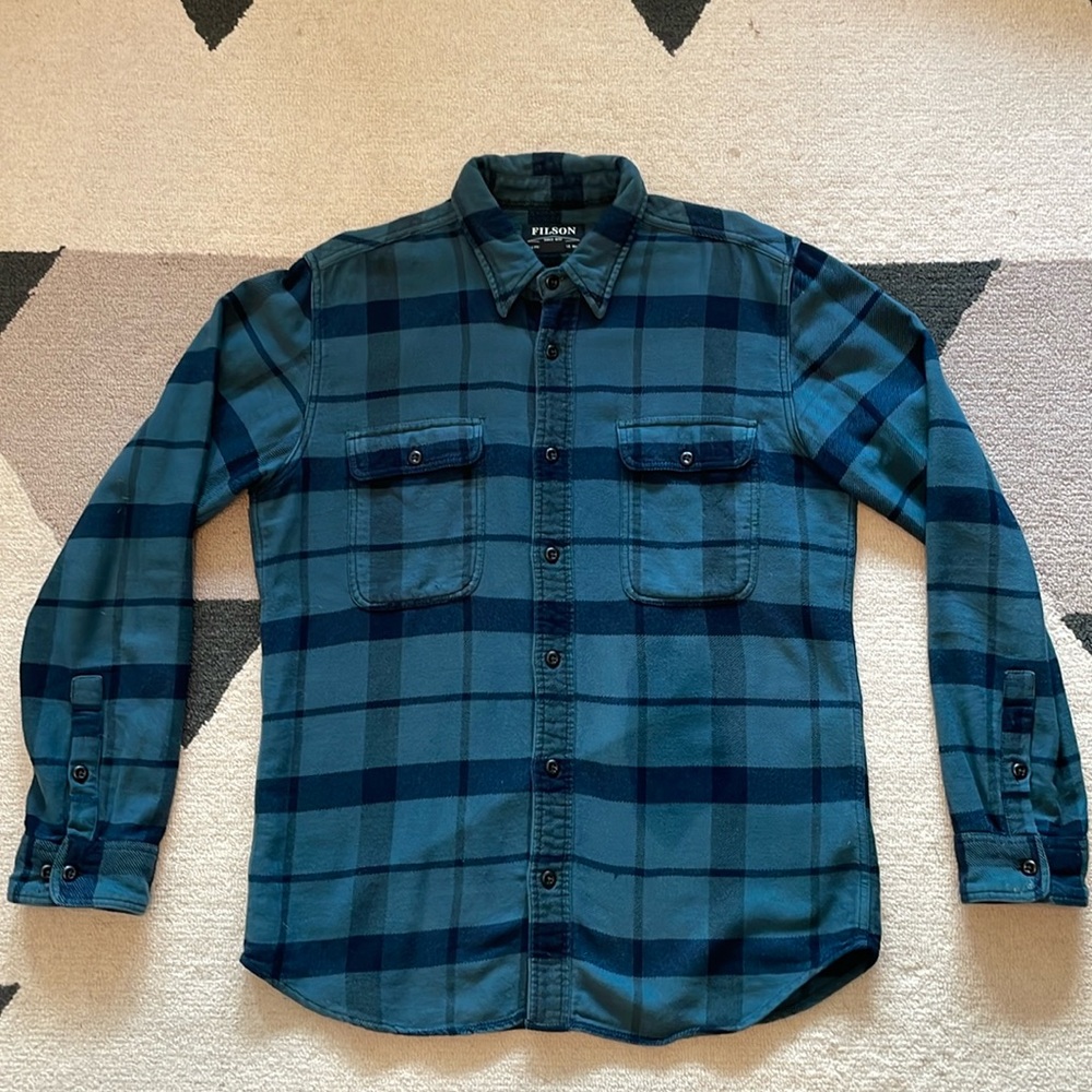 Filson Original Garment, Blue Heavy Flannel Shirt